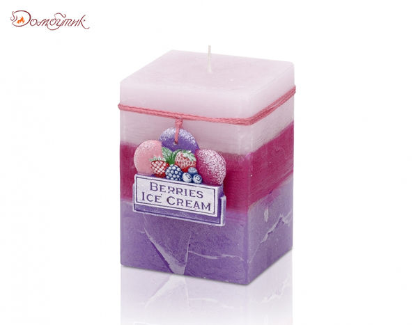 Свеча "Мороженое из ягод" (Berries ice cream), блок 7х9 см - фото 1
