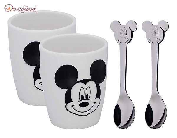 Набор 2 чашки, 2 ложки "Mickey Mouse"