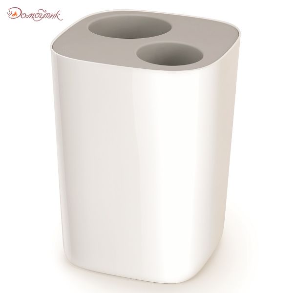 Контейнер мусорный Split™ для ванной комнаты, бело-серый - фото 1