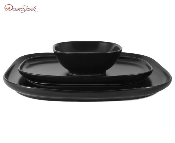 Набор Форма чёрный: тарелка + 2 салатника в подар.упаковке