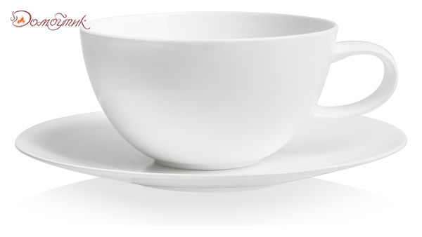 Чашка чайная с блюдцем "Синергия" 250мл (белый декор),Mix and Match - фото 1