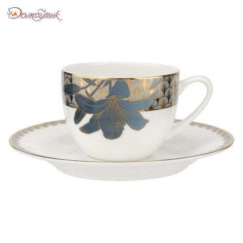 Чашка чайная с блюдцем Royal Worcester "Голубая лилия" 220мл