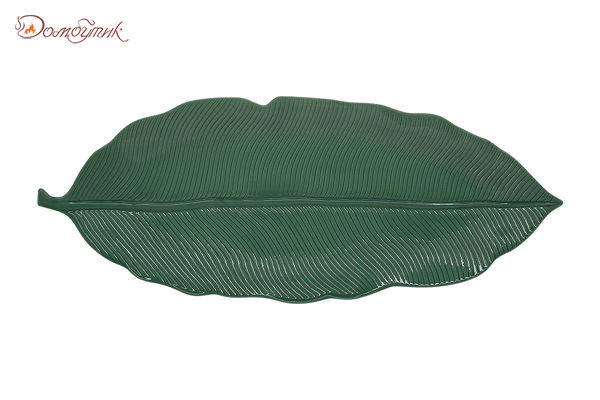 Блюдо-листок сервировочное (зелёный) Мадагаскар в подарочной упаковке - фото 1