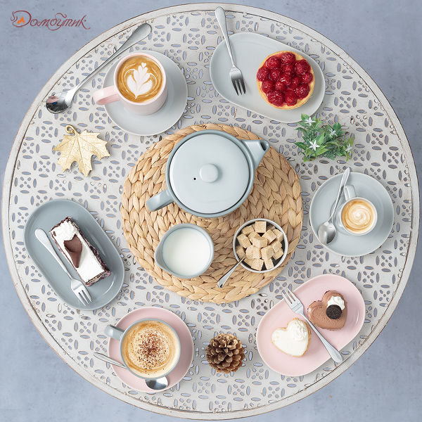 Тарелка сервировочная Cafe Concept 19,6х12,5 см серая - фото 4