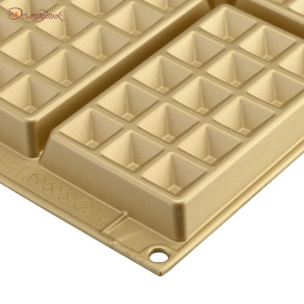 Форма для приготовления вафель Waffel Classic силиконовая золотая - фото 4