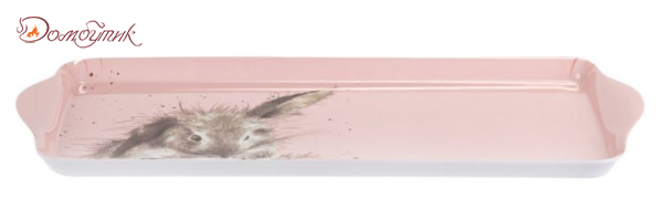 Поднос прямоугольный с ручками Pimpernel Забавная фауна. Пушистый кролик 38,5х16,5см - фото 3
