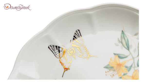 Тарелка обеденная Lenox Бабочки на лугу. Бабочка-Парус 28см, золото - фото 2