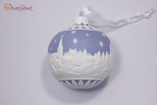 Украшение новогоднее - шар Wedgwood Рождество Снег в ночи 8,2х7,6 см - фото 3