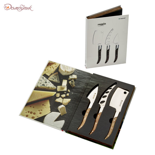 Набор ножей для сыра Legnoart Reggio, 3 предмета, японская сталь, ручки из светлого дерева - фото 3
