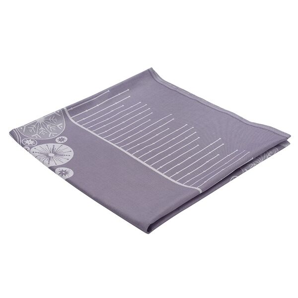 Скатерть из хлопка фиолетово-серого цвета с рисунком Ледяные узоры, New Year Essential, 180х180см - фото 2