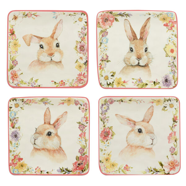 Тарелка пирожковая квадратная Certified Int. Весенний сад. Кролик, взгляд налево 15 см, керамика - фото 2
