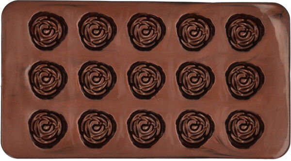 Набор форм для шоколадных конфет и пралине Birkmann Розочки 21x11,5 см, силикон, 2 шт, 30 конфет - фото 5