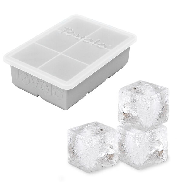 Форма силиконовая для льда Tovolo Королевский куб 5,5х12х17 см, с крышкой, серая - фото 4