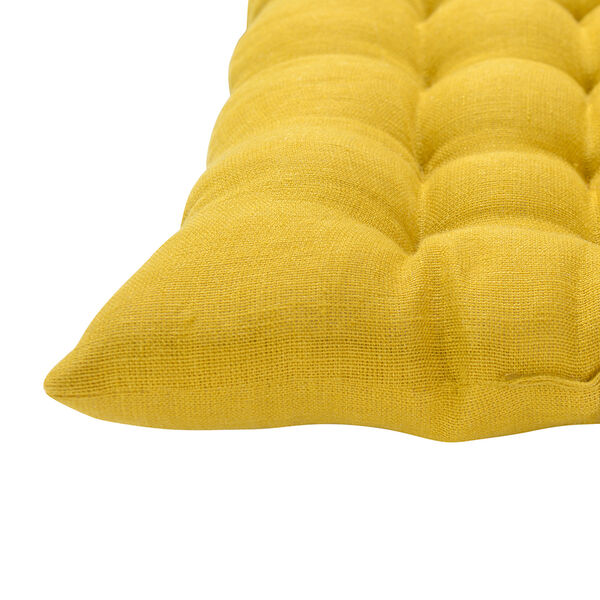 Подушка на стул из стираного льна горчичного цвета из коллекции Essential, 40х40x4 см - фото 2