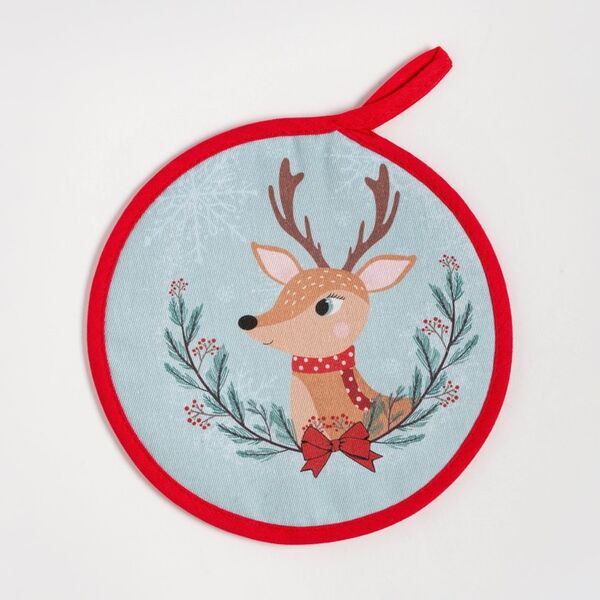 Новогодний подарочный набор Этель Deer: кухонное полотенце, прихватка, силиконовая форма - фото 5