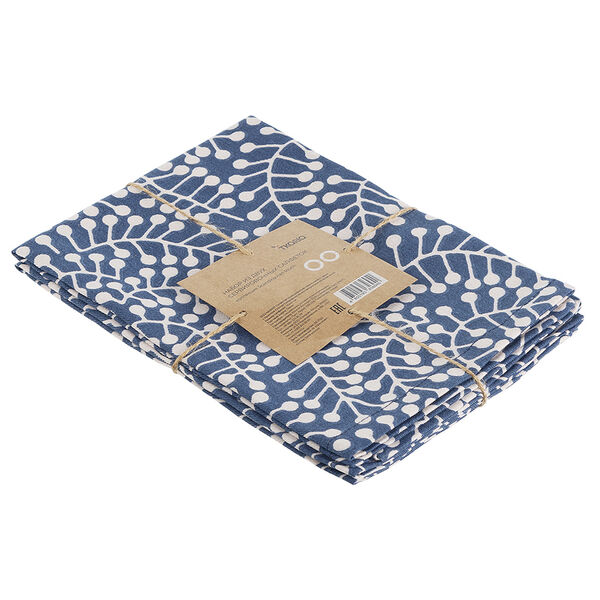Набор из двух салфеток сервировочных темно-синего цвета с принтом Спелая Смородина из коллекции Scandinavian touch, 45х45 см - фото 5