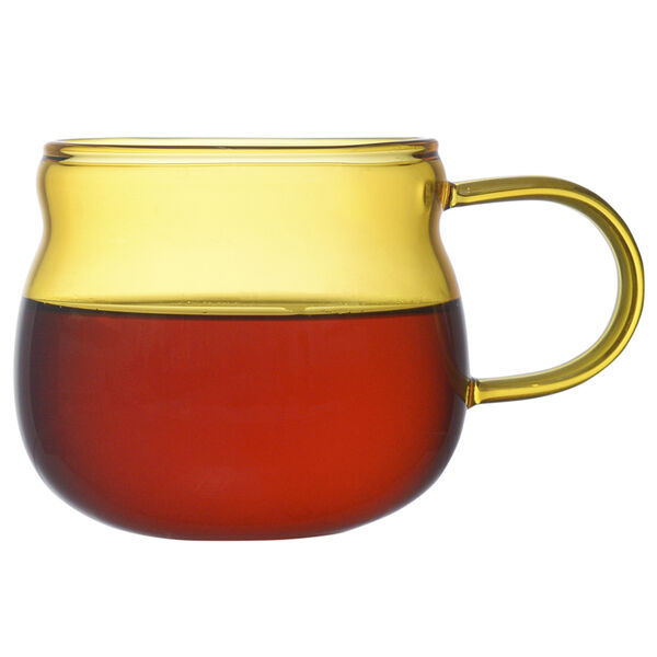 Чайник стеклянный с двумя чашками, 1,2 л, желтый - фото 4