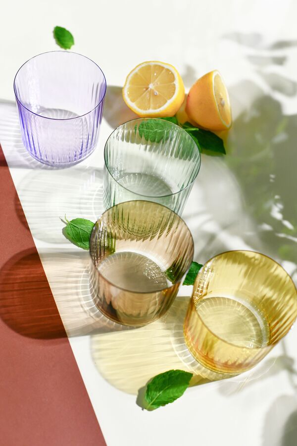 Набор бокалов для воды Деко 350 мл, 4 цвета, 4 шт, стекло - фото 3