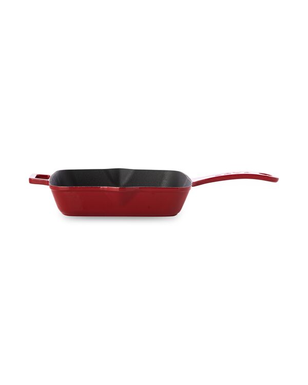 Сковорода-гриль квадратная  20 см, 1 л, чугун, красная, Lava - фото 4