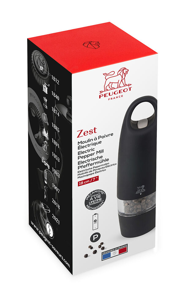 Мельница для перца электрическая, 18см, цвет черный, Zest, Peugeot - фото 2