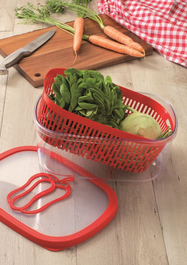Контейнер для хранения овощей со съемной корзиной SNIPS 4 л, красный, пластик - фото 2