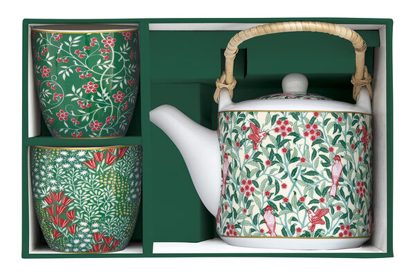 Набор для чая Цветочная фантазия: чайник 0,6 л с ситечком, 2 чашки 0,16 л - фото 2