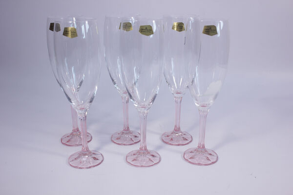 Набор бокалов для шампанского 210 мл 6 шт, Магнолия pink, - фото 2