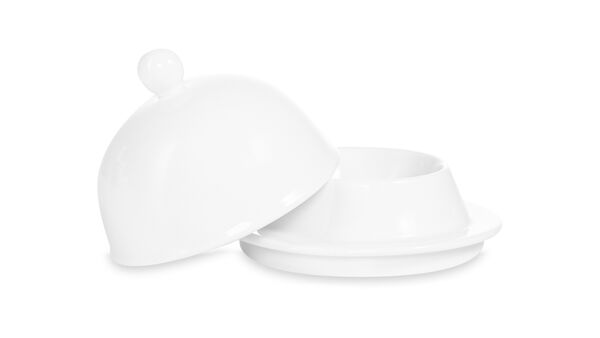 Масленка с крышкой Narumi Белый декор 9,5 см - фото 2