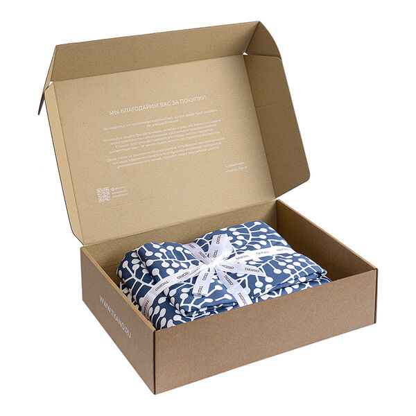 Евро - Комплект постельного белья, 200х220 см темно-синего цвета с принтом Спелая смородина , Tkano Scandinavian touch - фото 12