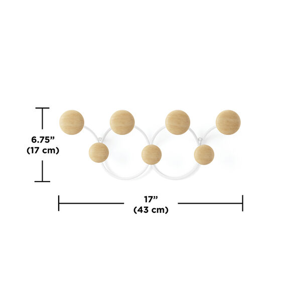 Вешалка настенная Dotsy, белая/натуральное дерево - фото 2