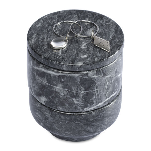 Шкатулка для украшений Marm, Ø10,5 см, черный мрамор - фото 7