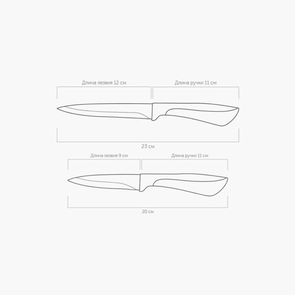 Набор Классик из 2 кухонных ножей в блистере, NADOBA, серия JANA - фото 3