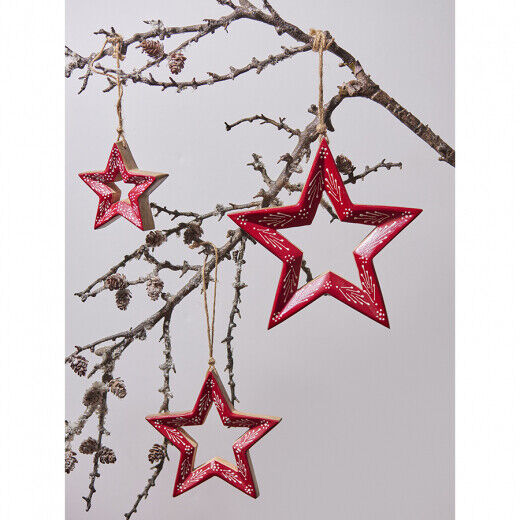 Набор елочных украшений Bright stars из коллекции New Year Essential, 3 шт. - фото 2