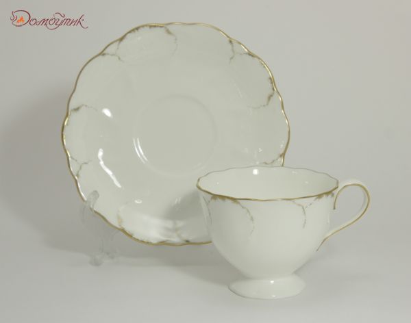 Набор чайных пар "Белый с золотом" 220 мл (12 предметов) - фото 6