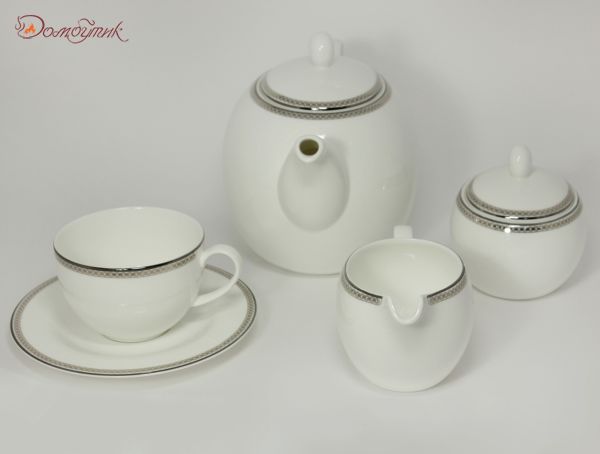 Чайный сервиз на 6 персон "Серебряная вышивка" (15 предметов) - фото 2