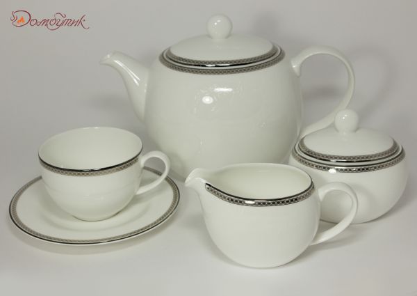 Чайный сервиз на 6 персон "Серебряная вышивка" (15 предметов) - фото 7