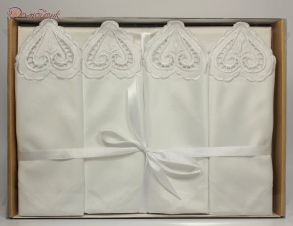 Салфетки "Белые с вышивкой" 35х35 см, (6 шт.), водоотталкивающие - фото 6
