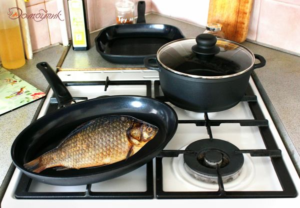 Антипригарная сковорода для рыбы 37х27 см (керамическое покрытие) - фото 6