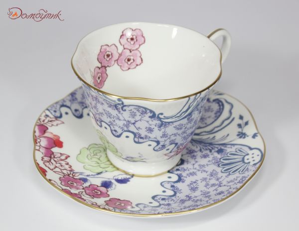 Чайная пара "Очарование бабочки" (голубой с розовым) 230 мл - фото 3