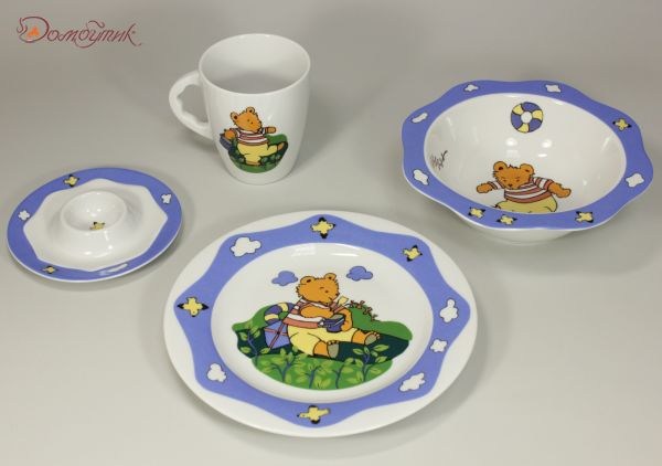 Детский набор посуды "Мишка-моряк" (4 предмета) - фото 3