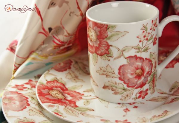 Столовый набор посуды на 1 персону "Красная роза" (4 предмета) - фото 8