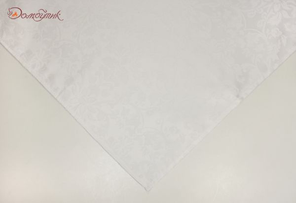 Скатерть прямоугольная "Жаккард Барокко" белая 150х150 см, водоотталкивающая - фото 3