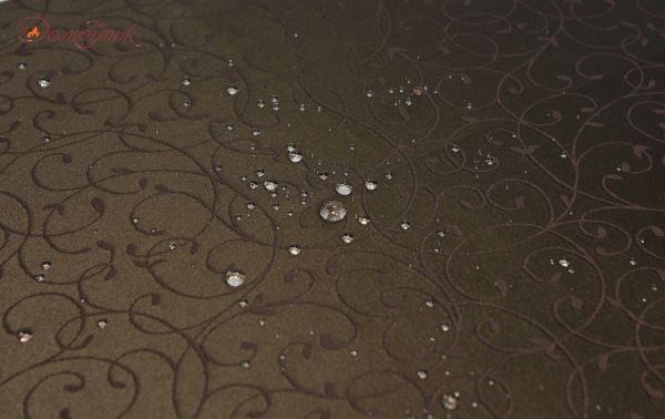 Скатерть овальная "Завитки Шоколад" 140х160 см, водоотталкивающая - фото 4