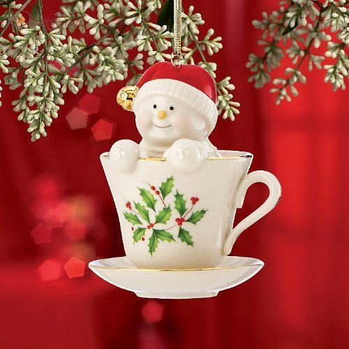 Новогоднее украшение 8см "Чаепитие со снеговиком" - фото 2
