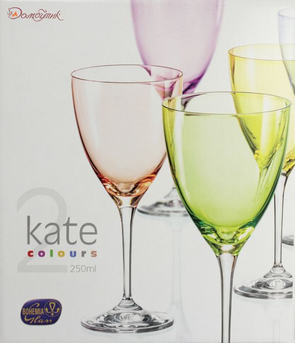 Бокалы для вина "Kate Colours" красные, 250 мл, 2 шт. - фото 6