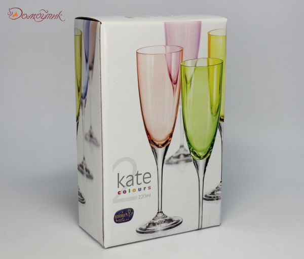 Бокалы для шампанского "Kate Colours" фиолетовые, 220 мл, 2 шт. - фото 6