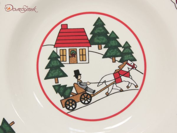 Тарелка суповая "Рождественская деревенька" 22 см - фото 6