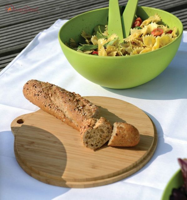 Миска для салата с крышкой и инструментами для сервировки "Cook and Co" 25 см, 3,6 л - фото 2