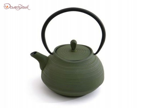 Заварочный чайник чугунный 1,1 л (зеленый) - фото 4