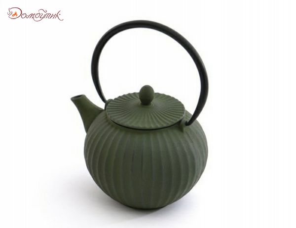 Заварочный чайник чугунный 1,3 л (зеленый) - фото 2